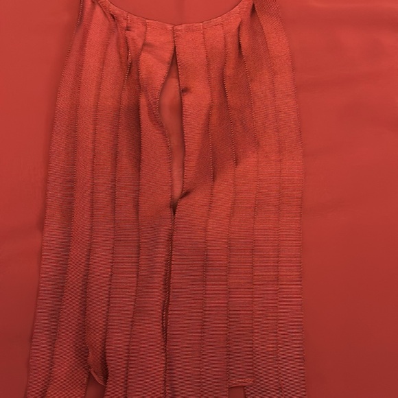 J crew women sleeveless rust blouse with ribbon placket EUC - Picture 2 of 4